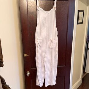 Dreamers Pinstriped Cream Jumpsuit